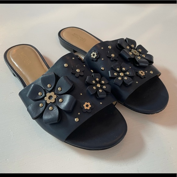 Michael Kors Tara Floral Embellished Slides 7 - Picture 3 of 11
